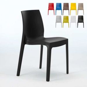 Image de Grand Soleil 22 Chaises ROME en polypropylène empilable bar café promo offre stock | Noir