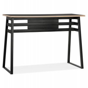 Image de Alter Ego Table de bar haute 'NIKI' bois et métal noir - 150x60 cm