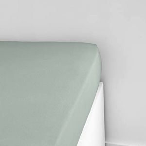 Today Drap housse Essential - 160 x 200+25 cm - 1 personne - 100% Coton jersey - Celadon