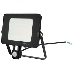 Projecteur LED 50W Noir avec détecteur de mouvement Blanc chaud 3000K Étanche IP65 extérieur Forte luminosité avec Osram Puce 5500 Lumens - Digilamp