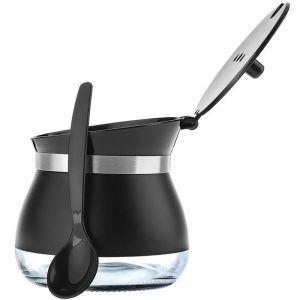 Boite &agrave; sucre - KADAX - K6249 - Verre - 270 ml - Couverture en plastique et acier inoxydable