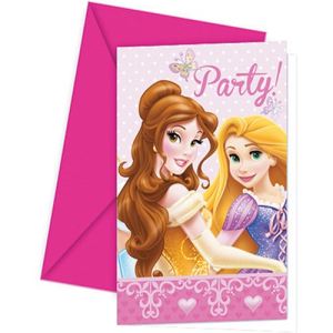 6 cartes d'invitation Disney Princesses