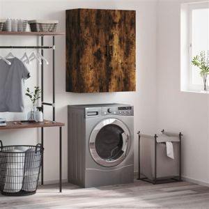 VidaXL Armoire Murale, Placard Suspendu avec Rangement, Meuble Flottant de Salon Bureau Chambre, Moderne, Chêne Fumé Bois d'Ingénierie