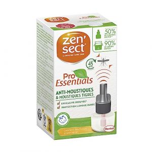 Zensect ProEssentials - Recharge pour Diffuseur Electrique Liquide - Anti-Moustiques et Anti-Moustiques Tigres - 0% insecticide - 45 nuits