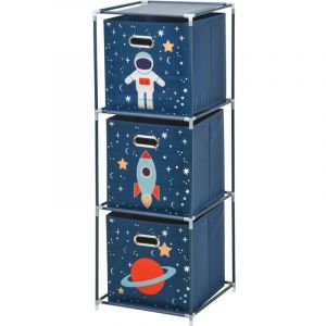 Storage Solutions - tag&egrave;re &agrave; jouets avec bacs Mission spatiale, 35 x 35 x 102 cm