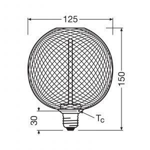 Osram Decor led Globe 3,5W avec filament de paille, blanc chaud cosy 818, 150lm/1800K, verre transparent sans plomb de couleur or avec pas de vis E27,