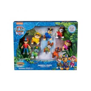 Coffret 8 figurines pour pat patrouille ryder chiot marcus chase ruben stella tracker zuma rocky - set chien + 1 carte