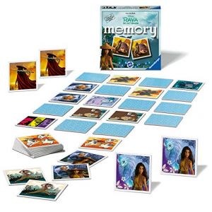 Ravensburger Raya & The Last Dragon Mini Jeu de mémoire – Jeux de Paires d'images Assorties pour Enfants à partir de 3 Ans