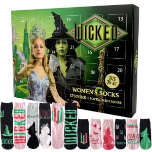United Labels Calendrier de l'Avent de Wicked - Glinda & Elphaba - Socken Kalender - pour Femme - multicolore