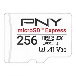 PNY MicroSD Express Carte m&eacute;moire microSDXC UHS-I U3 V30 A1 256 Go,jusqu'&agrave; 890/750 Mo/s en Lecture/&eacute;criture, id&eacute;ale pour Les appareils compatibles microSD Express comme la Nintendo Switch 2