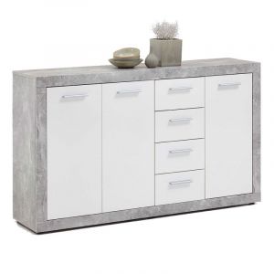 Image de Commode 3 Portes & 4 Tiroirs "Bourt" 152cm Gris Prix