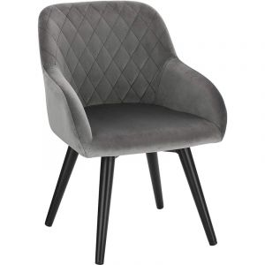 Image de Woltu - Chaise Enfant Hauteur de l'assise 29cm.Petite Chaise Enfant en Velours avec Dossier Structure en métal. Gris