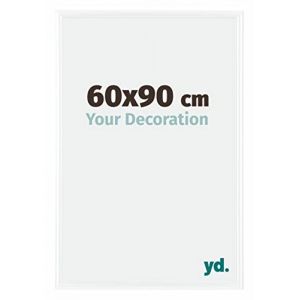Your Decoration - 60x90 cm - Cadres Photos en Plastique Avec Verre acrylique - Anti-Reflet - Excellente Qualité - Blanc Brillant - Cadre Decoration
