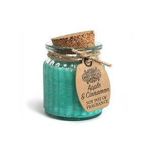 Activ-Strass Bougie à la cire de soja parfumée Pomme & Cannelle en pot doux naturel
