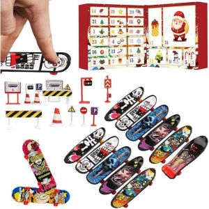 Calendrier De LAvent Mini Finger Skateboard - 2022 Ensemble De Jouets De Noël Calendrier De LAvent Compte À Rebours Finger Board