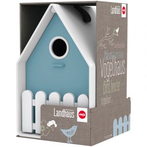 Image de Emsa Nichoir Landhaus pour Oiseaux - Blanc et Bleu Baltique