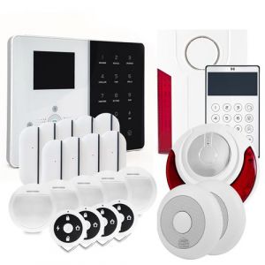 Atlantic's Alarme maison sans fil IP IPEOS KIT 10 - Paramétrage à distance - Alarme maison connectée - Blanc