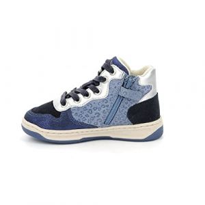 Kickers KICKLAX, Basket Garçon Fille, Marine Bleu Leopard, 25 EU