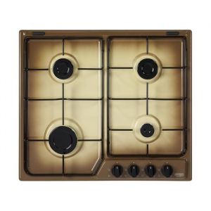 Delonghi YTF 46 ASV Noir, Marron, Sable Encastrable Gaz 4 Brûleurs