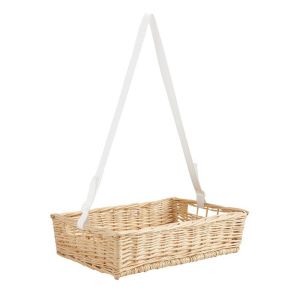 Aubry Gaspard Manne en osier naturel avec passe-main Avec sangle ajustable pos&eacute;e - Naturel