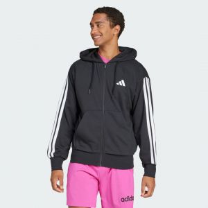 Adidas Veste à capuche entièrement zippée French terry 3 bandes Essentials