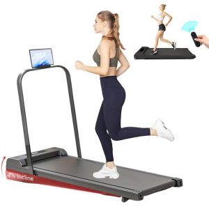 Tapis de Marche Tapis de Course Inclinable Pente 4% Vitesse 1-10km/h Gris Moteur 750W Télécommande
