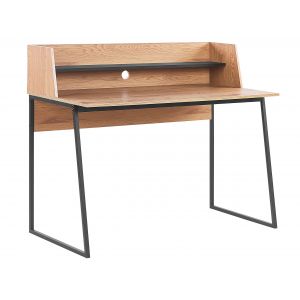 Image de Beliani Bureau avec &eacute;tag&egrave;re 120 x 59 cm bois clair et noir