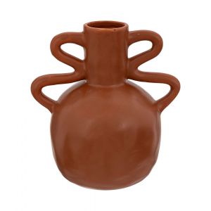 Image de Atmosphera Vase Amphore en Céramique Marron cannelle H 20 cm