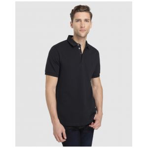 Armani Exchange Polo slim en piqué bleu à manches courtes Bleu marine - Taille 52