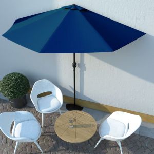 VidaXL Parasol de balcon avec m&acirc;t en aluminium Bleu 300x150x253cm Demi