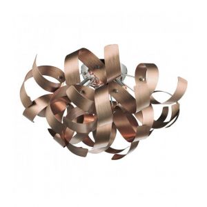 Dar Lighting DAR - Plafonnier Rawley cuivre bross&eacute; et chrome poli 4 ampoules