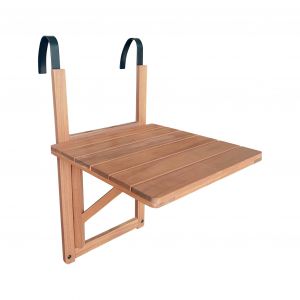 Sweeek Table d'appoint en bois pour balcon carrée rabattable hauteur ajustable