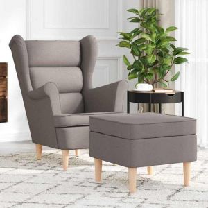 VidaXL Fauteuil avec repose-pied Taupe Tissu