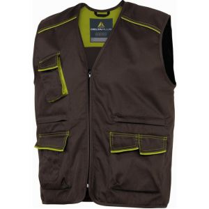 Image de Delta Plus GILET DE TRAVAIL PANOSTYLE&reg; POLYESTER COTON Marron / Vert -M6GILMA0 - Taille v&ecirc;tement - 50/52 (2XL)