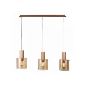 Italux Suspension moderne Javier Bronze antique, noir 3 ampoules