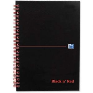 Black n' Red Réf. F66078 Lot de 5 cahiers Papier Ligné et perforé Reliure intégrale 140 pages 90 g/m² Noir mat A5