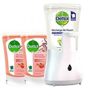 Dettol Distributeur de savon - No-Touch - 2 recharges de 250ml - Sans contact - Facile à utiliser