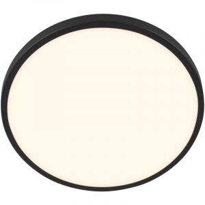 BRILONER - Plafonnier LED avec cache décoratif, lumière blanche chaude, 17,5 W, 2400 lm, ampoule LED, plafonnier, lampe de salon, lampe de cuisine, éclairage de plafond, couloir, 33 x 6 cm, noir