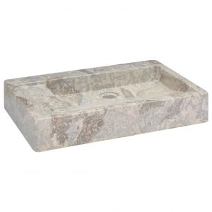 Image de VidaXL Lavabo Gris 58x39x10 cm Marbre