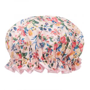 Image de The Vintage Cosmetic Company Bonnet de douche Fleurs Rose Satin