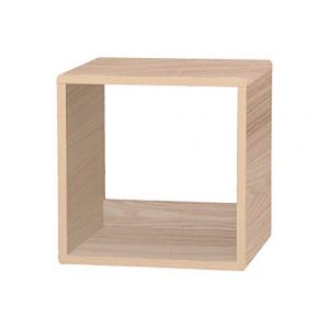 Iris Ohyama Cube de rangement modulable et empilable en bois MDF Cube box QR-34 - Beige - 34.9 x 29 x 34.4 cm