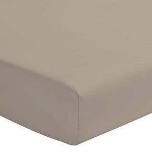 Home Linge Passion - le drap housse uni 100% Coton - Bonnet 30cm couleurs - Beige Sable, &eacute;paisseur/bonnet - 30 cm, mati&egrave;re - 100% coton, tailles