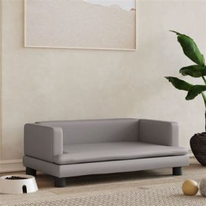 VidaXL Lit pour chien gris 80x45x30 cm similicuir