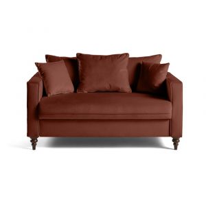 Flamingo - canap&eacute; droit 2 places en velours - Terracotta