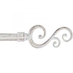 Tringle à Rideau en Fer Vente aux Enchères de Rideaux Anneaux Extensibles 160 300 cm Spirales - Shabby Chic