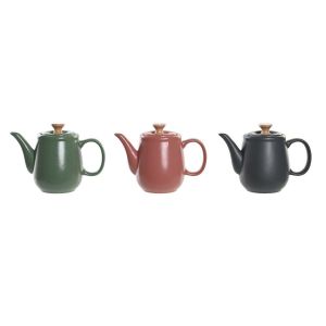 Théière bois d'hévéa grès DKD Home Decor