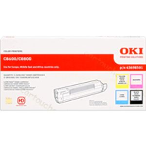 Image de Oki 43698501 - Pack de 4 Toners couleurs 6000 pages