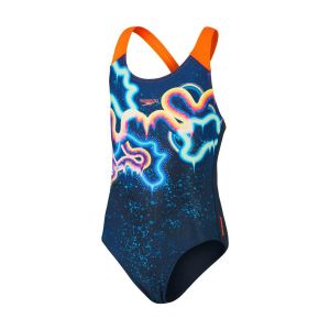 Image de Speedo Maillot de bain Fille Digital Placement Splashback bleu marine/orange