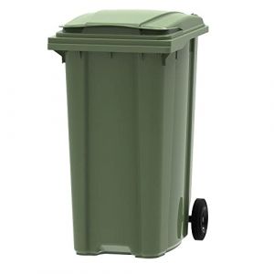 France Conteneur Poubelle à déchets 2 roues - 360L - Robuste et Économique - 100% Recyclé - Vert - Fabriqué en France - ESE