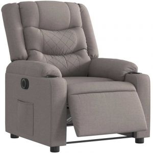 VidaXL Fauteuil inclinable &eacute;lectrique Taupe Tissu 819192